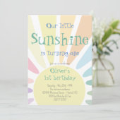 Invitation Notre petit soleil tourne une fête d'anniversaire (Debout devant)