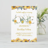 Invitation Notre petit tournesol a UN an (Debout devant)