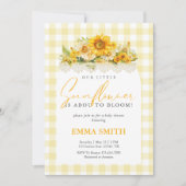 Invitation Notre Petit Tournesol Gingham Jaune (Devant)