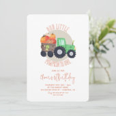 Invitation Notre petit tracteur Citrouille 1er anniversaire (Debout devant)
