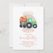 Invitation Notre petit tracteur Citrouille 1er anniversaire (Devant)