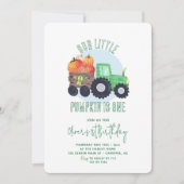 Invitation Notre petit tracteur Citrouille garçon 1er anniver (Devant)