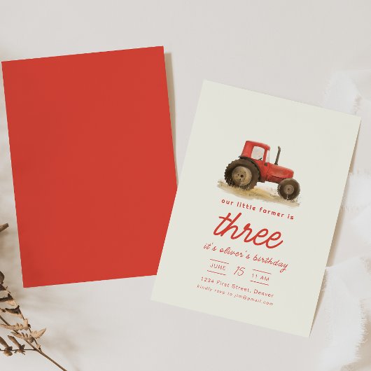 Invitation Notre petit tracteur fermier Anniversaire Invitati