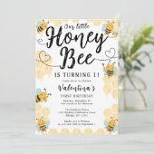 Invitation Notre petite abeille de miel 1er anniversaire Invi (Debout devant)