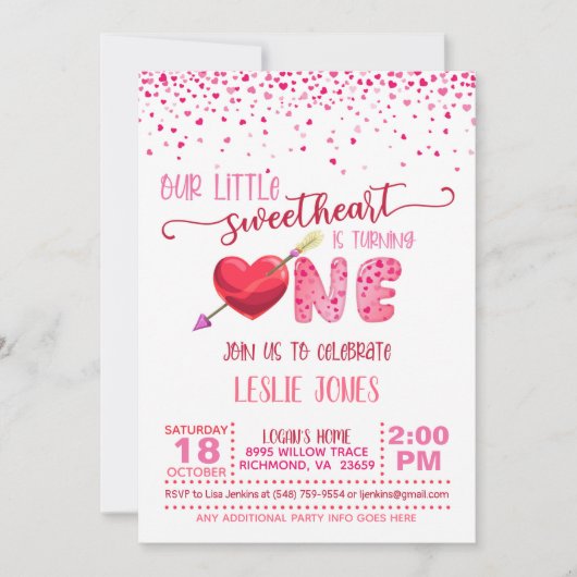 Invitation Notre petite amoureuse en tourne un - WH (Devant)