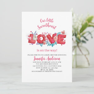 Invitation Notre petite amoureuse est sur le chemin du baby s