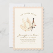 Invitation Notre petite aquarelle Birdie Minimal Baby Anniver (Devant)
