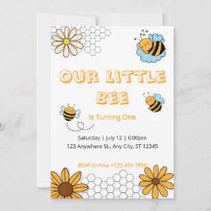 Invitation Notre Petite Bee Bumble Bee Anniversaire