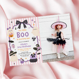 Invitation Notre petite Boo Halloween 2e fête d'anniversaire