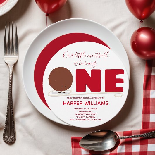 Invitation Notre Petite Boule De Viande À Un Premier Annivers