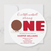 Invitation Notre Petite Boule De Viande À Un Premier Annivers (Devant)