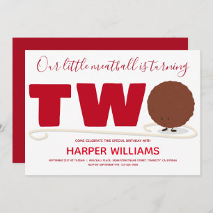 Invitation Notre Petite Boulette De Viande À Deux Anniversair