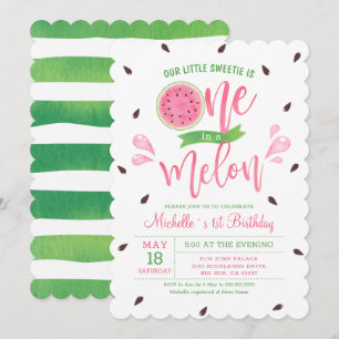 Invitation Notre petite chérie est un melon unique pour son a