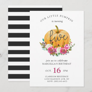 Invitation Notre petite citrouille 5ème anniversaire