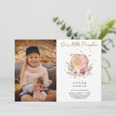 Invitation Notre Petite Citrouille Anniversaire Pink Photo In (Debout devant)