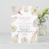 Invitation Notre Petite Citrouille Baby shower de la Bow rose (Debout devant)