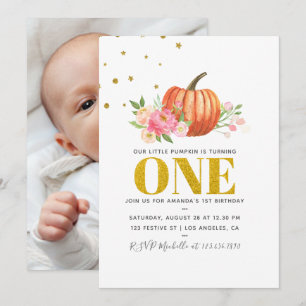 Invitation Notre petite citrouille fête son 1er anniversaire