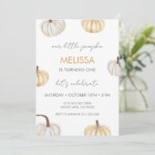 Invitation Notre Petite Citrouille mignonne Boho automne fête (Debout devant)