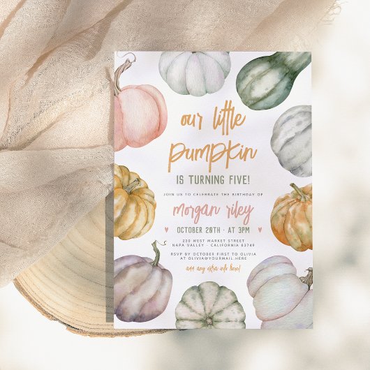 Invitation Notre Petite Citrouille mignonne Boho automne fête