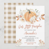 Invitation Notre Petite Citrouille Russe Citrouille fête d'an (Devant / Derrière)