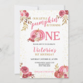 INVITATION NOTRE PETITE COULEUR D'EAU ROSE CITROUILLE 1ER ANN (Devant)