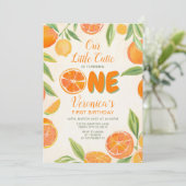 Invitation Notre petite croûte est une orange 1er anniversair (Debout devant)