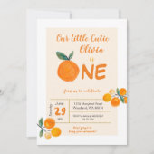 Invitation Notre petite cuite orange 1er anniversaire (Devant)