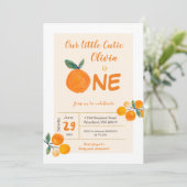 Invitation Notre petite cuite orange 1er anniversaire (Debout devant)