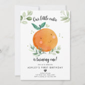 Invitation Notre Petite Cutie Clementine Orange Premier Anniv (Devant)