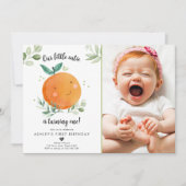 Invitation Notre Petite Cutie Clementine Orange Premier Anniv (Devant)