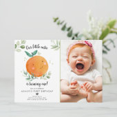 Invitation Notre Petite Cutie Clementine Orange Premier Anniv (Debout devant)