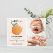 Invitation Notre Petite Cutie Clementine Orange Premier Anniv (Debout devant)