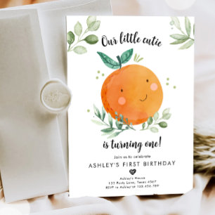 Invitation Notre Petite Cutie Clementine Orange Premier Anniv