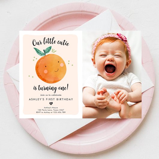 Invitation Notre Petite Cutie Clementine Orange Premier Anniv