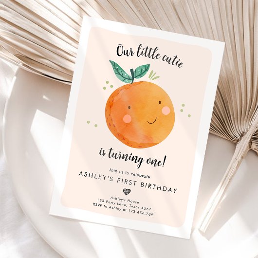 Invitation Notre Petite Cutie Clementine Orange Premier Anniv