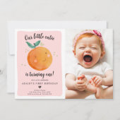 Invitation Notre Petite Cutie Clementine Orange Premier Anniv (Devant)