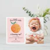 Invitation Notre Petite Cutie Clementine Orange Premier Anniv (Debout devant)