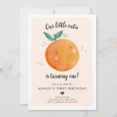 Invitation Notre Petite Cutie Clementine Orange Premier Anniv (Devant)