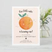 Invitation Notre Petite Cutie Clementine Orange Premier Anniv (Debout devant)