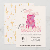 Invitation Notre petite fête Animal Gummy Bear 3e anniversair (Devant / Derrière)