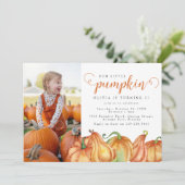 Invitation Notre Petite fête d'anniversaire Citrouille (Debout devant)