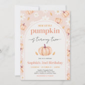 Invitation Notre Petite fête d'anniversaire Citrouille (Devant)