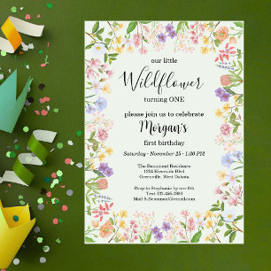 Invitation Notre petite fête d'anniversaire de 1 an aux coule