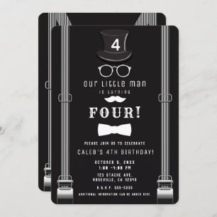 Invitation Notre petite fête d'anniversaire de bretelles de