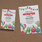 Invitation Notre petite fête d'anniversaire de monstre