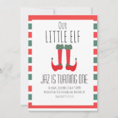 Invitation Notre petite fête d'anniversaire Elf- Elf Feet Fir (Devant)