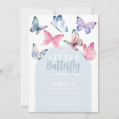 Invitation Notre petite fête d'anniversaire Papillon (Devant)