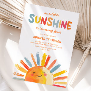 Invitation Notre petite fête d'anniversaire pour enfants Suns