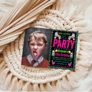 Invitation notre petite fête d'anniversaire Retro Neon 80's