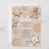 Invitation Notre petite fête de Noël de bébé Cookie (Devant)